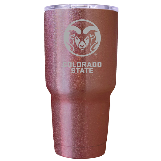 Colorado State Rams 24 oz Insulated Tumbler Etched - Rose Gold