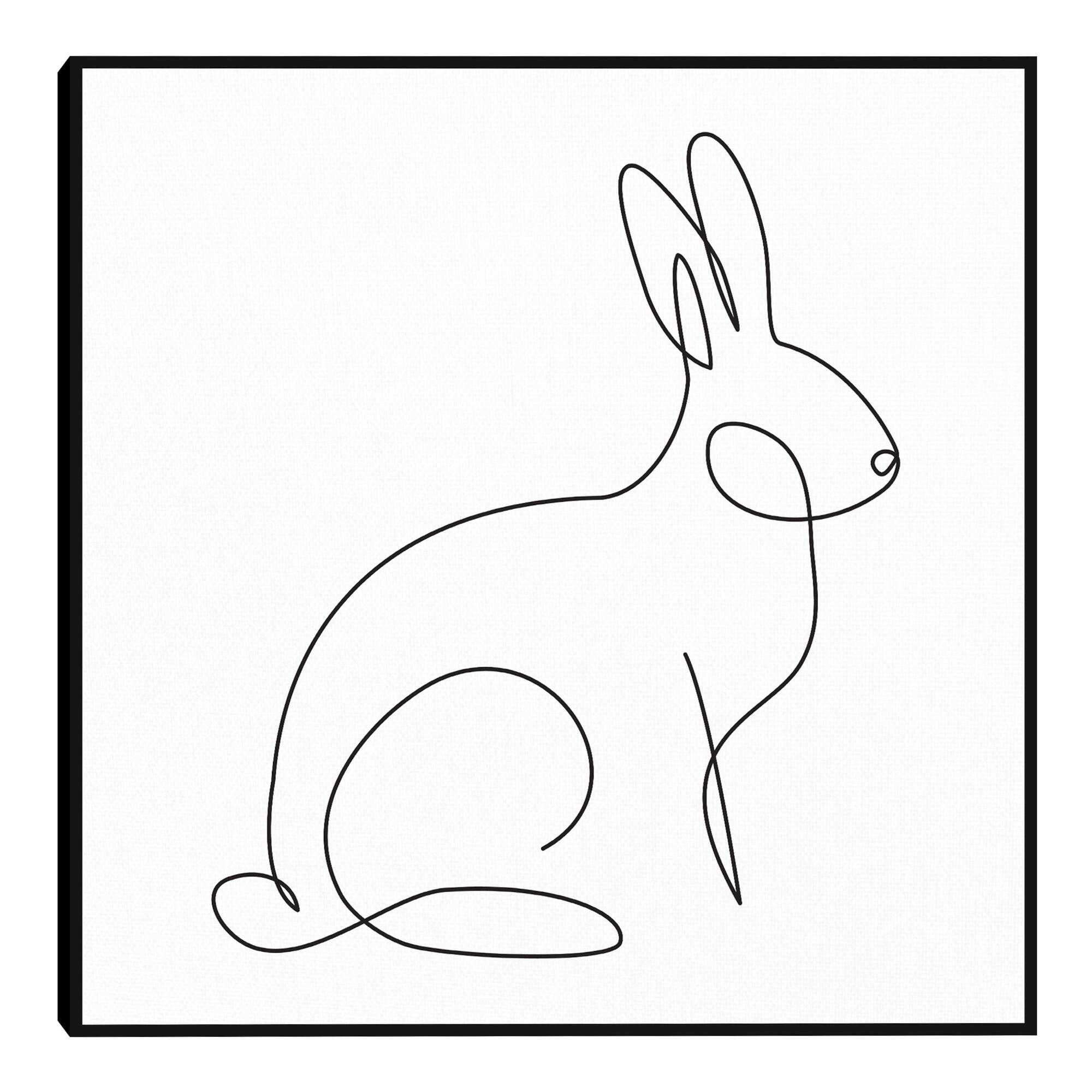 Bunny By Design Lab Framed Canvas Wall Art: Black/White by World Market