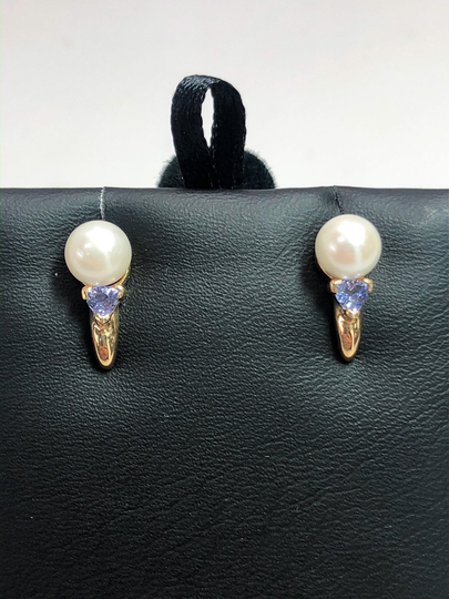 Pearl & Tanzanite Earrings