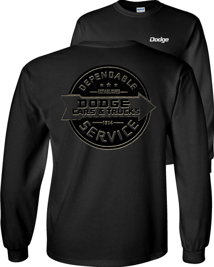 Dodge Dependable Service Long Sleeve Shirt Cars & Trucks Retro Vintage Sign Chrysler Ram Hemi