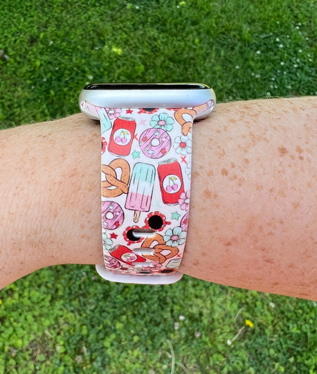 Summer Snacks Watch Band Compatible With Apple Samsung Garmin