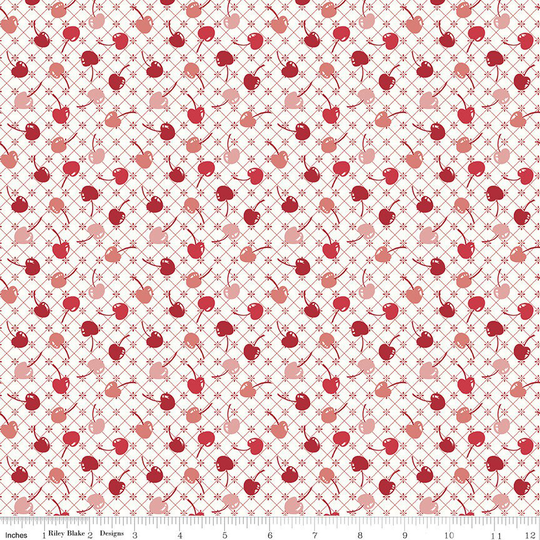 Cook Book Cherries Red Yardage By Lori Holt For Riley Blake Designs | Sku #c11758-Red