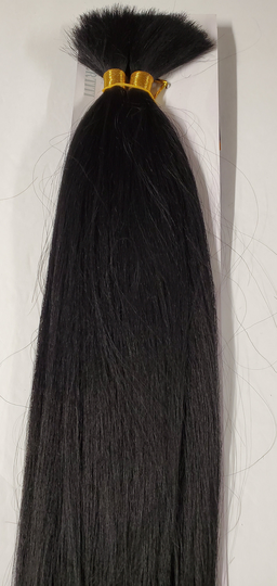 Human Hair Blended New Yaki Bulk; Tangle-Free; Straight; For Braiding; Women; Nefertiti