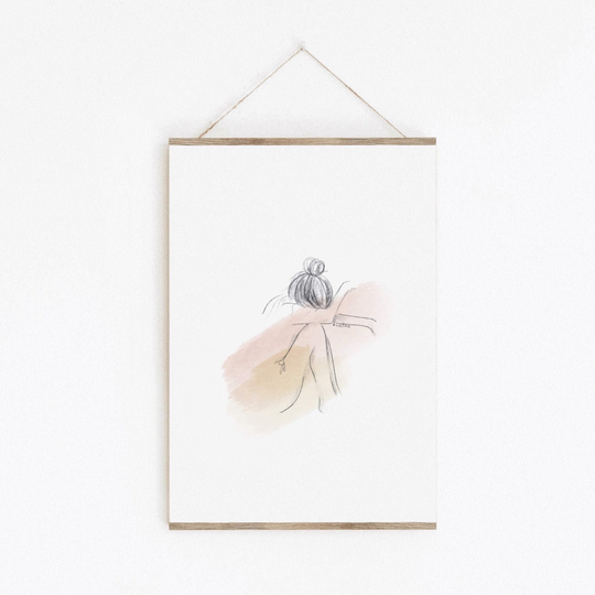 Miscarriage Print By Liana Lane, Grief Portrait Sketch, Physical