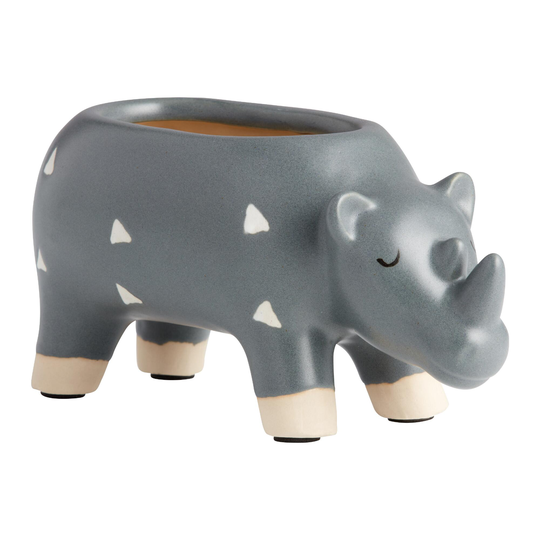 Gray Ceramic Rhino Planter by World Market
