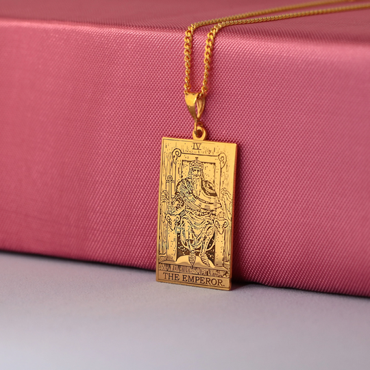 Tarot Pendant The Emperor Card Necklace Silver Gifts Jewelry Gift Custom