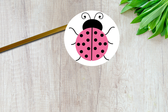 30 Pink Ladybug Stickers Envelope Seals Labels Thank You Happy Mail Small Shop Ladybug Party Favors