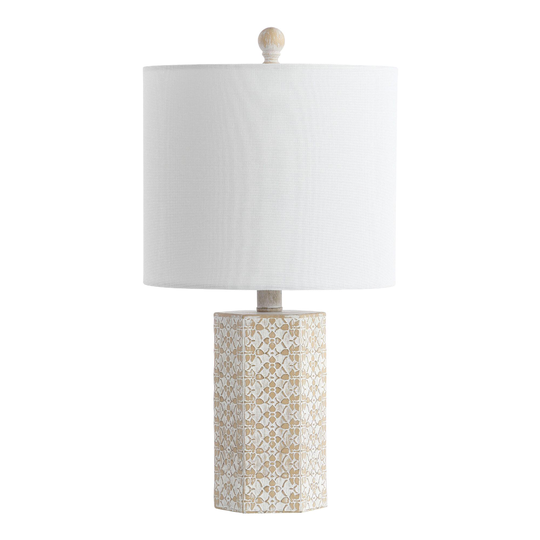 Ivory And Beige Lace Floral Nanette Table Lamp -