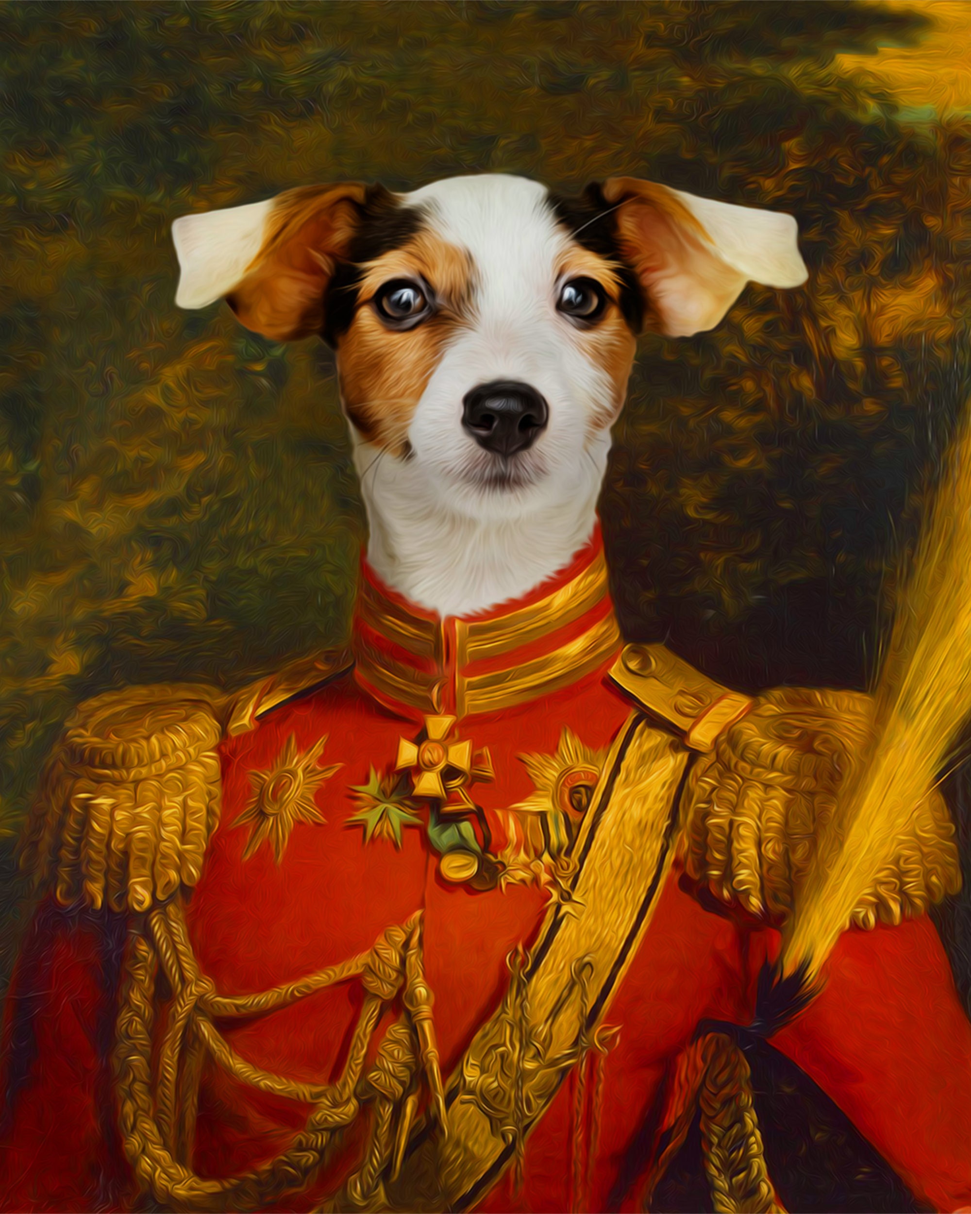 Renaissance Dog Portrait, Admiral Canvas, General Costume, Custom Pet Portraits, Pet Lovers Gifts, Funny Canvas, Pet Portrait Canvas