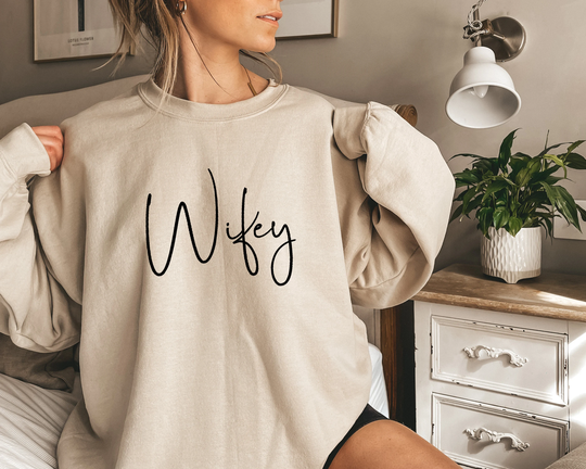 Cute Wifey Sweatshirt & Hoodie, Engagement Sweatshirt, Bridal Shower Gifts, Sweatshirts For Women, Newly Married, Fiance, Wedding Gift