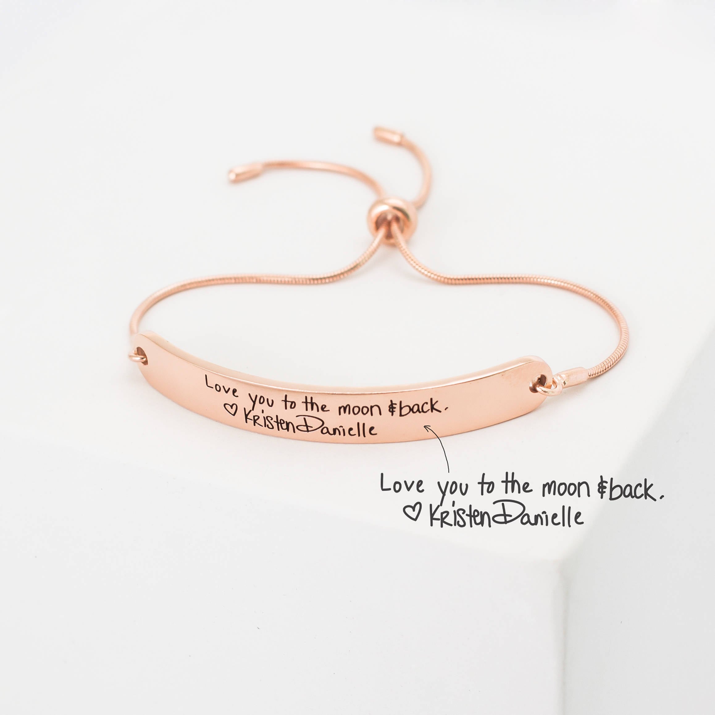 Custom Handwriting Jewelry Actual Bracelet Personalize Stackable Signature Bangle Modern Friendship Slider Bm22