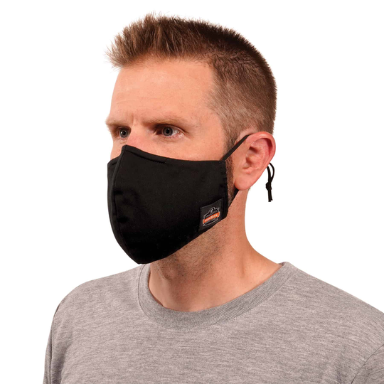 Ergodyne 3-Pack Reusable Cotton Polyester Blend Not Rated Small/Medium All- Purpose Face Mask in Black | 48800