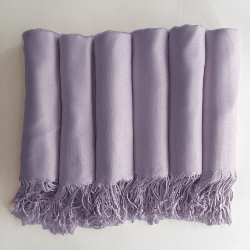 Pashmina Shawl Lavender Purple Bridesmaid Gift, Wedding Favor, Bridal Party Gift - Monogrammable