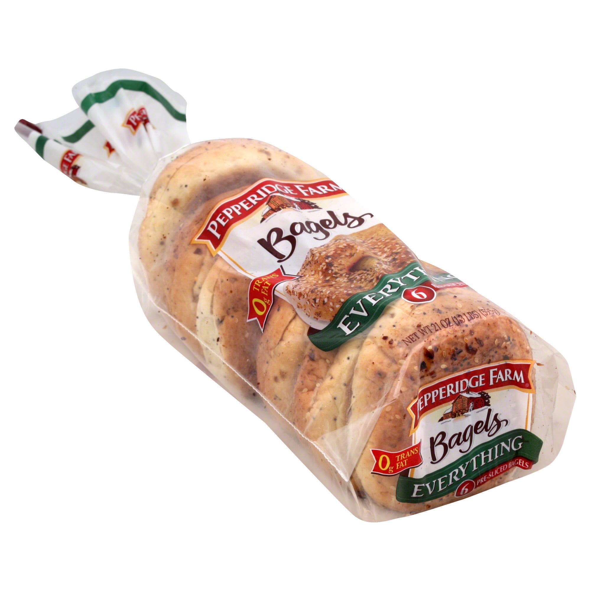 Pepperidge Farm Bagels, Everything 6 bagels 21 oz (1.3 lbs) 595 g