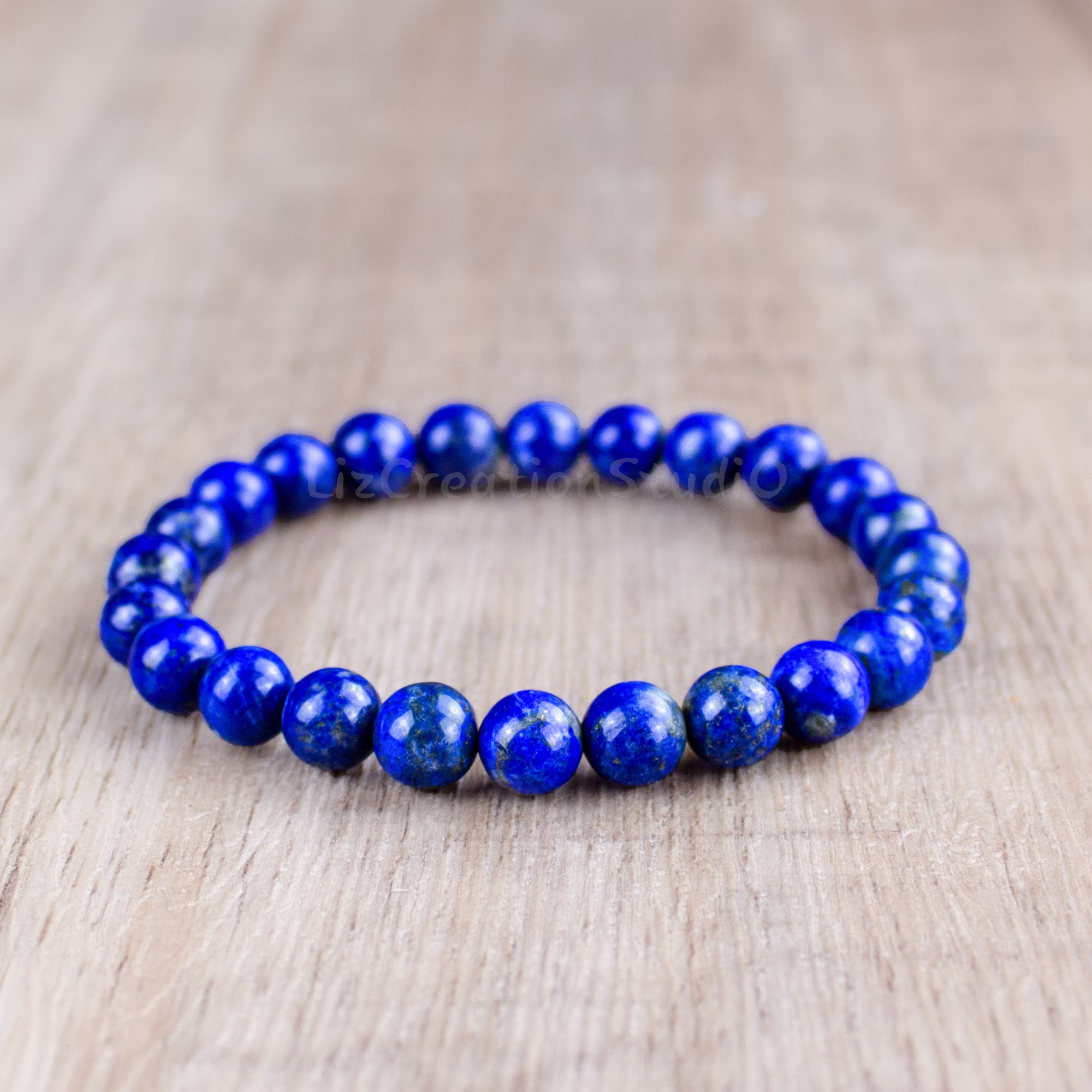 Natural Lapis Lazuli Bracelet-Blue Gemstone Bracelet-Healing Meditation Grounding Calming Balance Bracelet-Inner Peace Gift