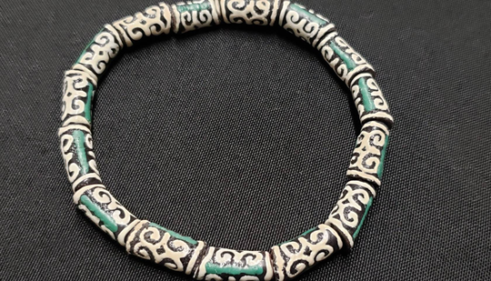 African Beads, Adinkra Glass Humilty & Strength, Full Strand