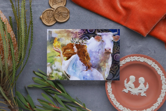 Goddress Greeting Card, Brigid Goddess Pagan Goddess, Birthday Celtic