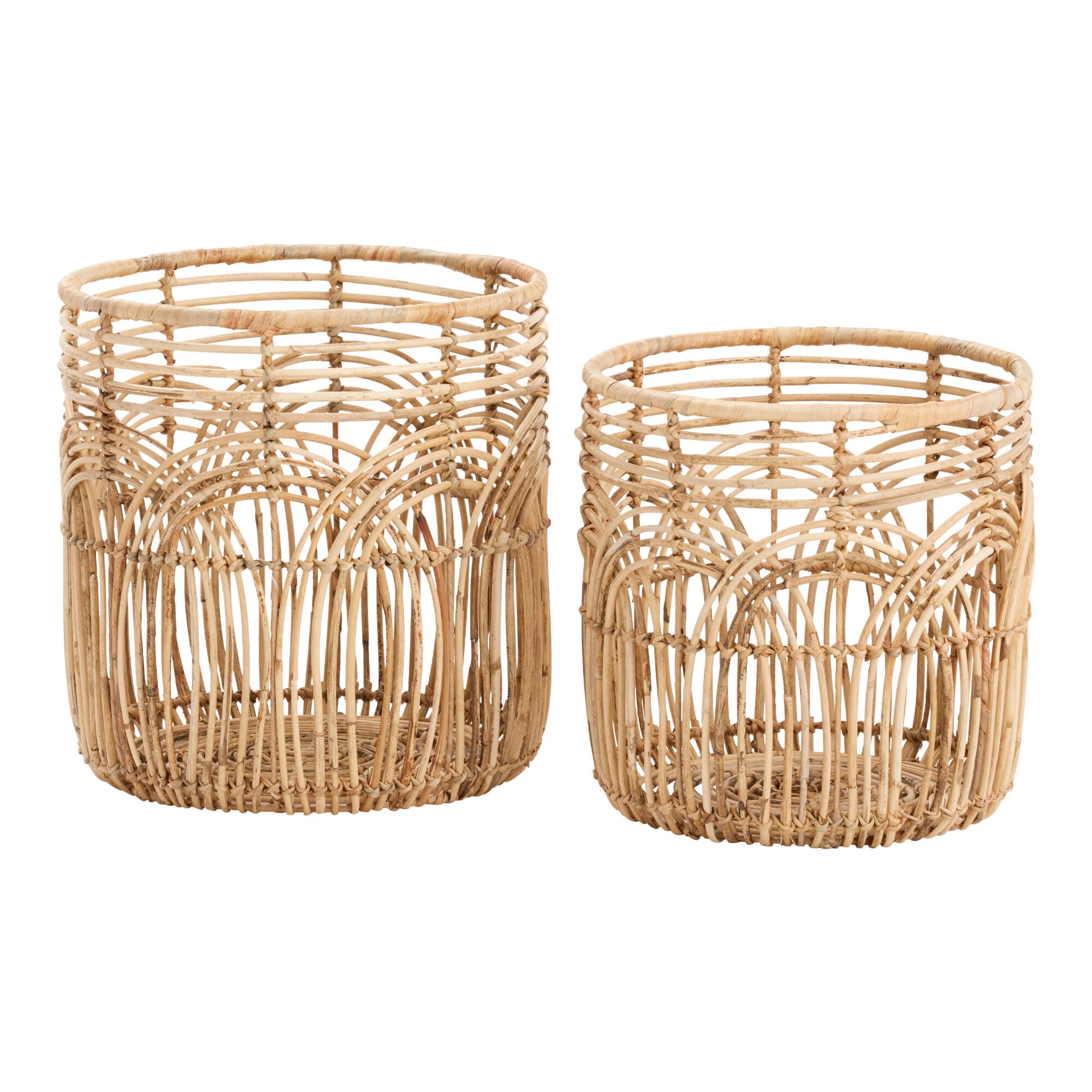 Natural Rattan Open Weave Waverly Basket - Water Hyacinth by World Market