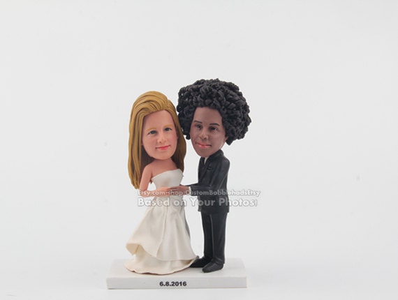 Rustic Wedding Cake Topper - Personalized Mr Mrs Custom Topper, For -Bobblehead Dolls