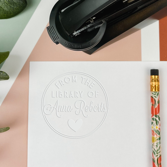 From The Library Of | Custom Script Book Embosser