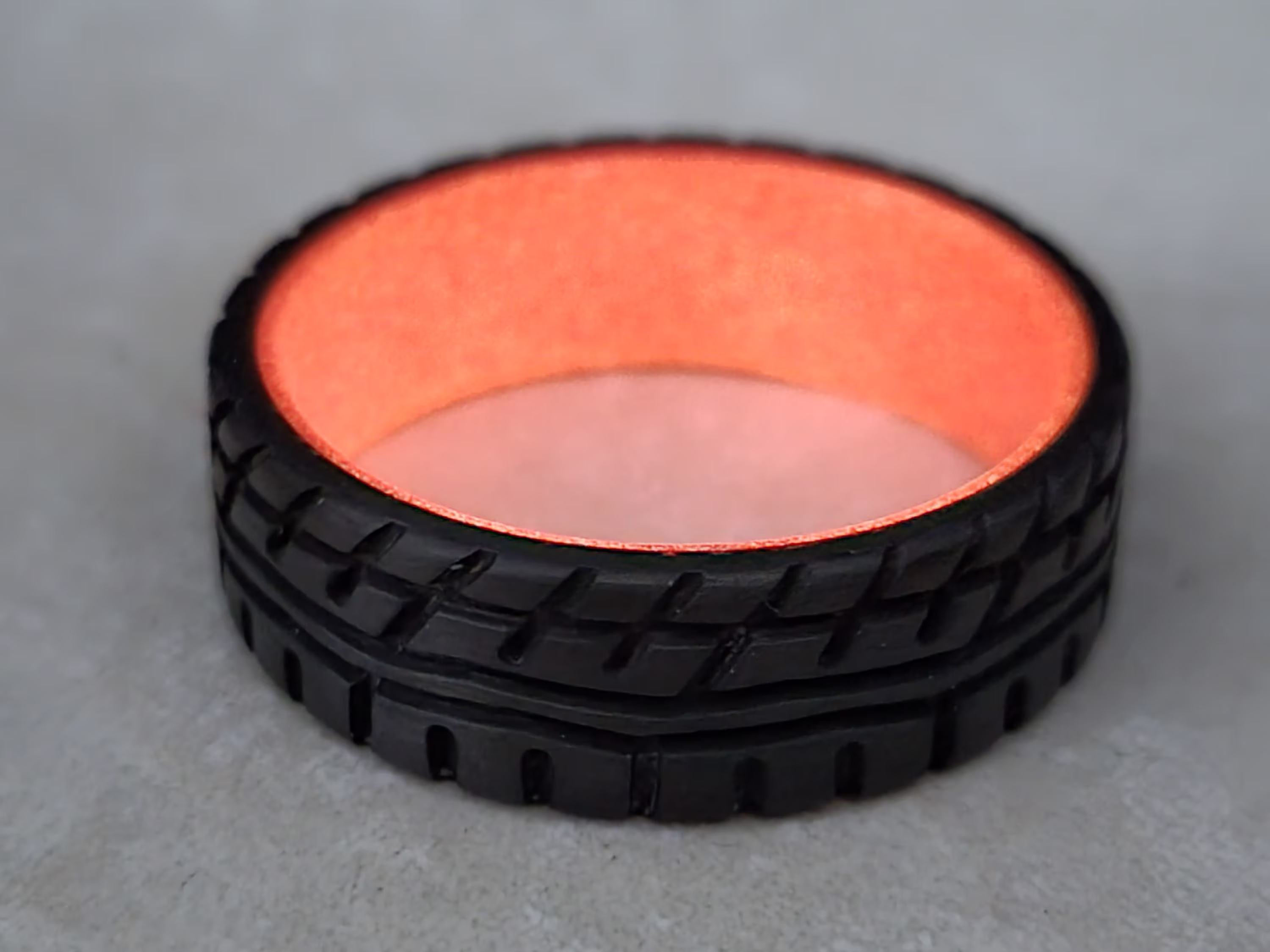 Tire Carbon Fiber Ring, Tire Tread Ring, Men's Wedding Ring, Black Band Men's, Glow in The Dark 8 Width Mm