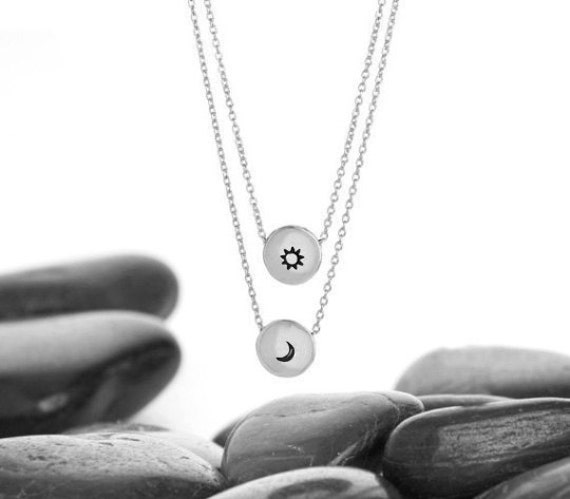 Sun & Moon, Moon Necklace, Sun, Celestial Jewelry, Jewelry