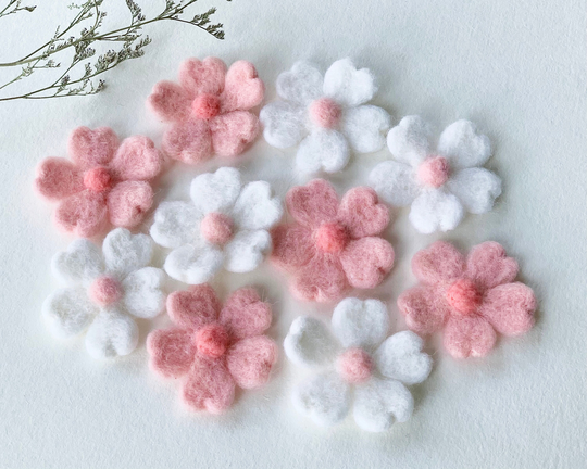 Felted Flower, Felt Sakura, Cherry Blossom, Wool Needle Spring Decor, Woolen Sakura Ornament