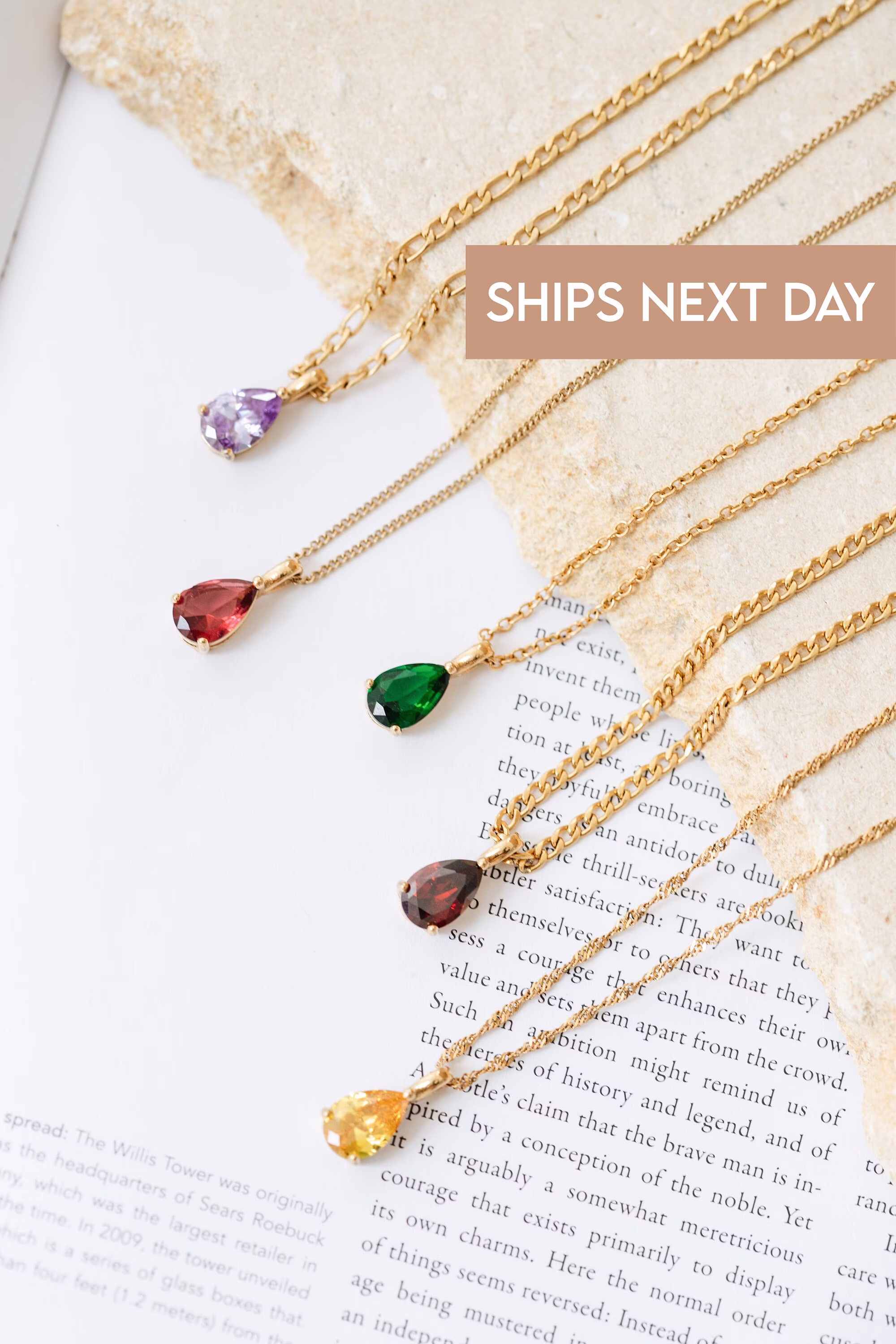 18K Gold Filled Birth Stone Necklace, Crystal Month Charm Minimalist Necklaces, Everyday Dainty Jewelry