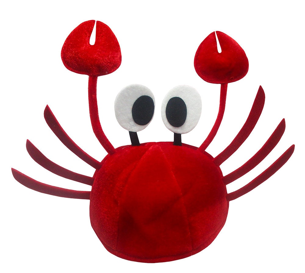 Mens Womens Mardi Gras Red Crab Seafood Novelty Lobster Hat Costume Adult Child Cap With Claws Crawfish Ocean Creature Aquarium Trip Cosplay