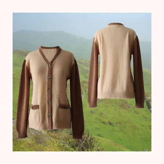 Cardigan With V-Neck in Warm, Ultra Soft, Lightweight Cardigan A Luxury Blend Of Baby Alpaca/Super Kid Mohair/ Mulberry Silk