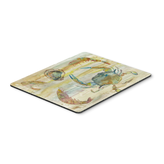 Caroline's Treasures SC2026MP Crab, Shrimp, Oyster Yellow Sky Mouse Pad, Hot Pad or Trivet, Large, multicolor