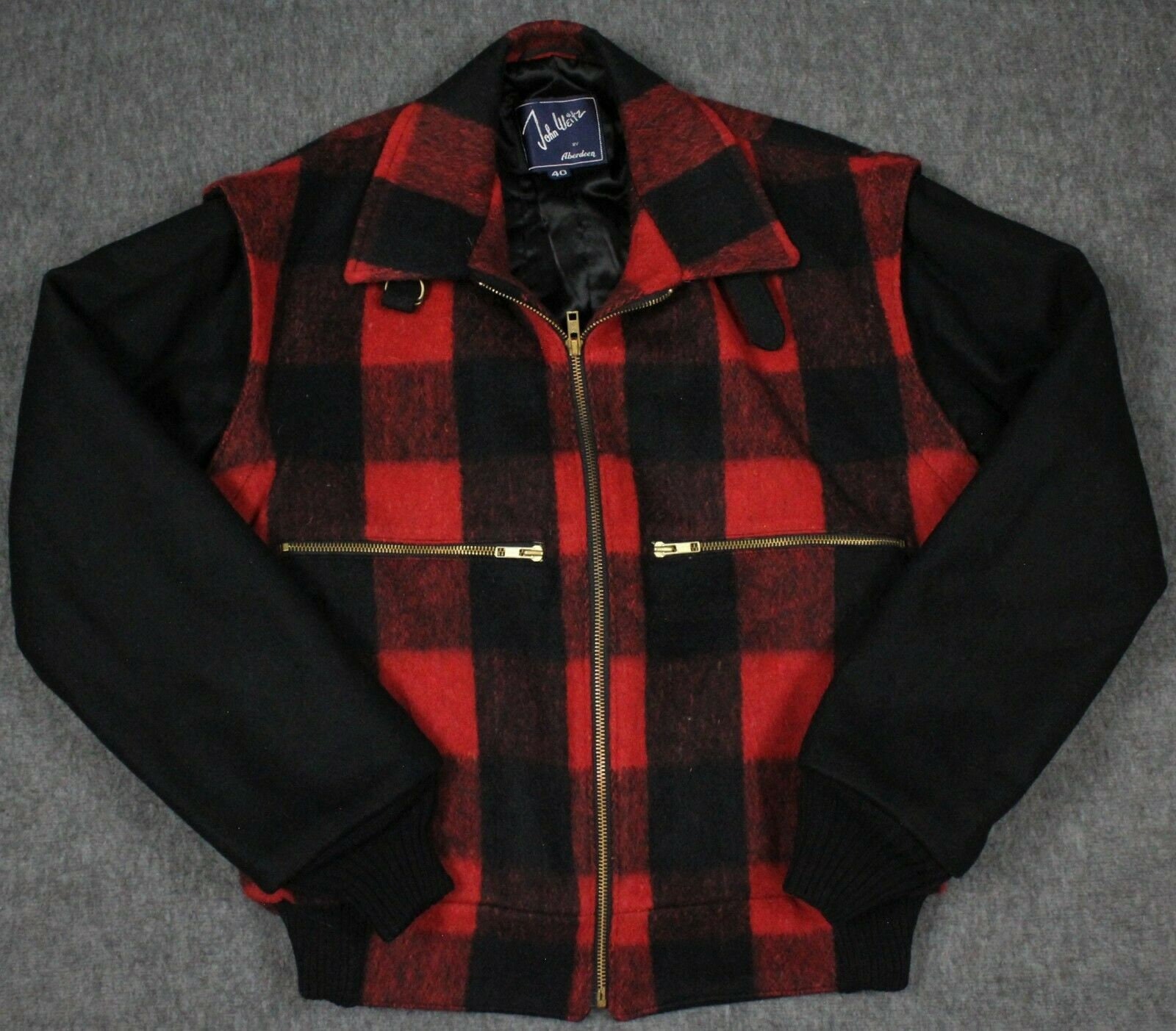 Vintage John Weitz Aberdeen Wool Blend Buffalo Plaid Jacket Mens 40 Medium