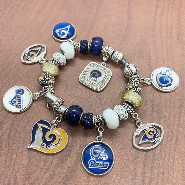 Authentic 925 Pandora Bracelet With European Charms La Los Angeles Rams