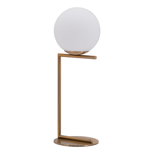 Brass and Frosted Glass Sphere Hudson Table Lamp: Gold by World Market
