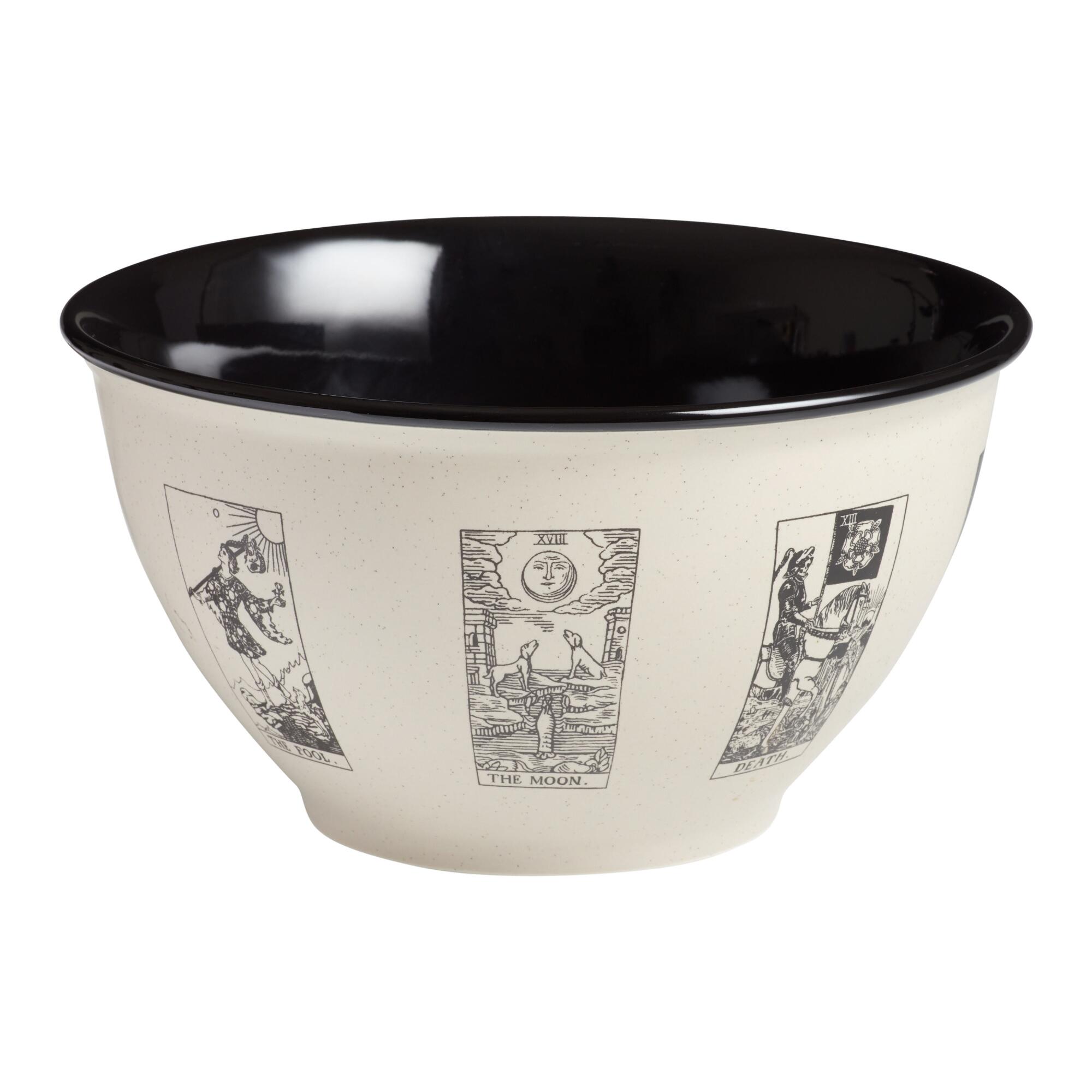 Vintage Tarot Card Enamel Treat Bowl: Multi - Stoneware by World Market