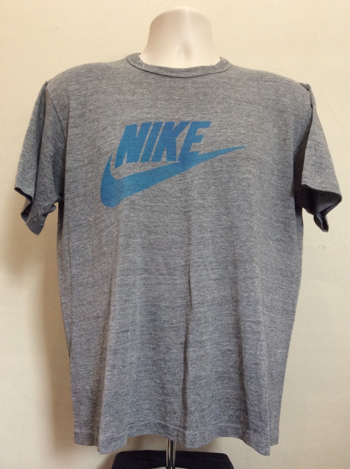 Vtg 80S Nike Orange Tag Rayon Tri-Blend T-Shirt Gray Xl Swoosh
