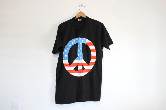 Vintage Peace Sign T Shirt Large
