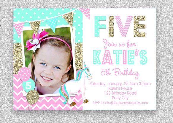 Unicorn Birthday Invitation, Party Girls Party