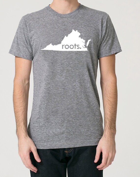 Virginia Va Roots Tri Blend Track T-Shirt - Unisex Tee Shirts Size S M L Xl