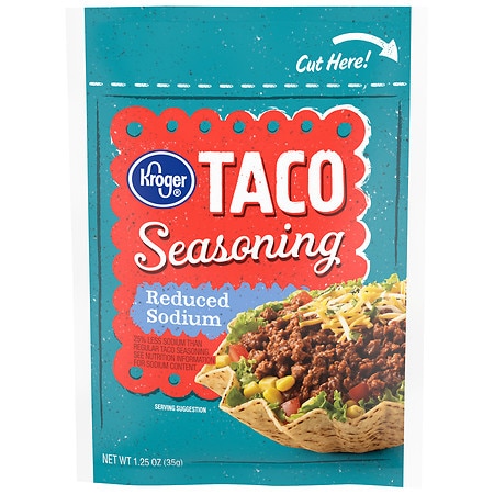 Kroger Taco Seasoning, Reduced Sodium - 1.25 oz