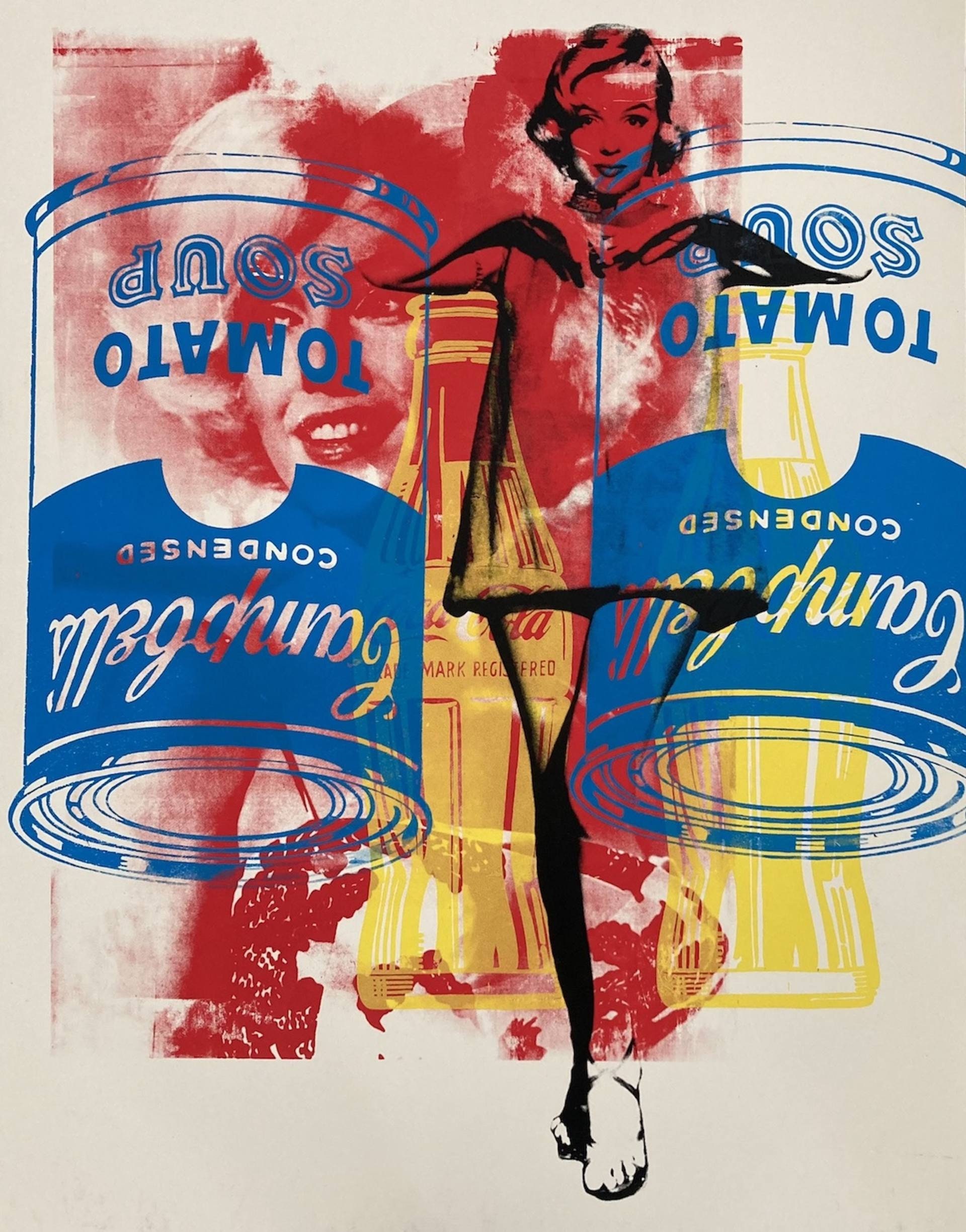 Original Marilyn Monroe X Campbell Tomato Soup Art Archival Acrylic Fine Wall Pop Print Decor Poster Print Popart Portrait