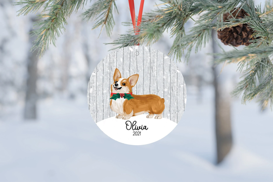 Corgi Watercolor Christmas Ornament/Dog Keepsake