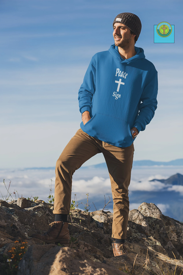 Heavy Blend Hooded Sweatshirt "Peace Sign" White Font