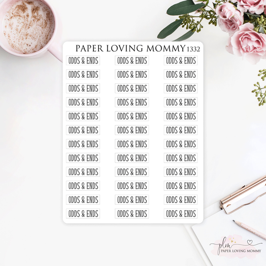 Odds & Ends Stickers | Foiled Script Clear Planner 1332