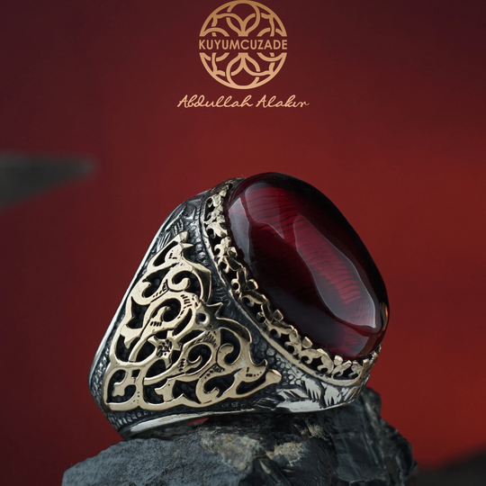 Red Fire Amber Silver Ring, Natural Gemstone High Quality Fashionable Jewelery, 925K Silver, Gifts For Boyfriend, Anniversary