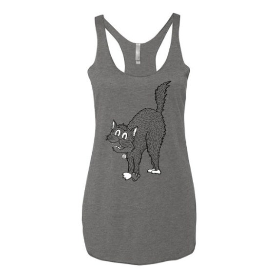 Poster Nutbag Women's Tri-Blend Racerback Tank, Cat Kitty Feline Freak, Phish Harpua