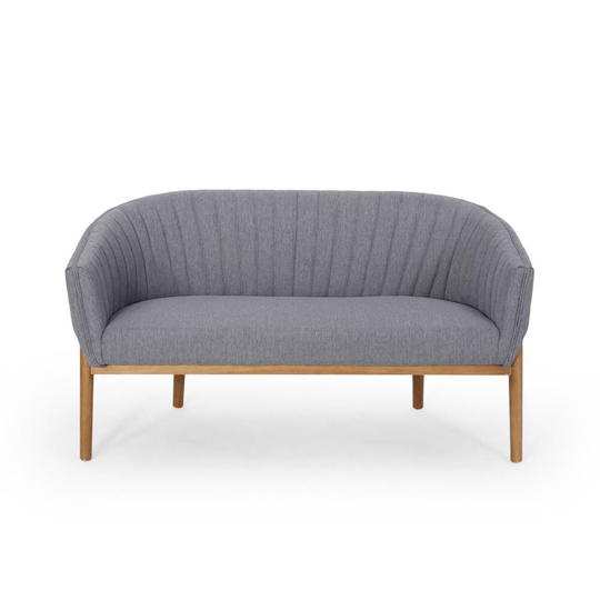 Best Selling Home Decor Galena Midcentury Charcoal Polyester/Blend Loveseat in Gray | 310242