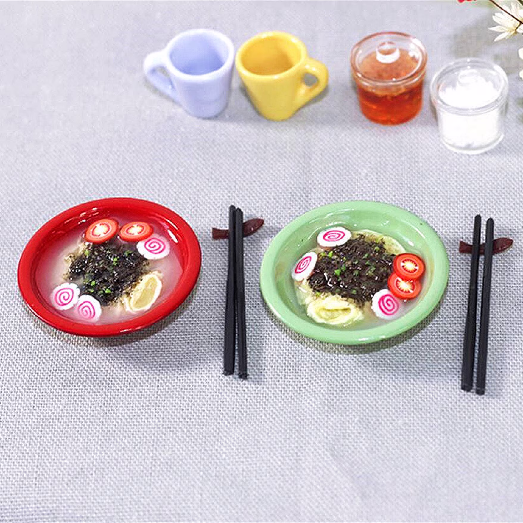 Miniature Noodle Set Food Dollhouse Miniatures Decoration Miniature Artisan Photography Props