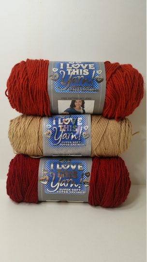 1 Skein | Terra Cotta Sold, Light Taupe Cranberry Available Yarn Bee I Love This Yarn, Acrylic, 7Oz/199G, 355Yds/325M, Medium 4