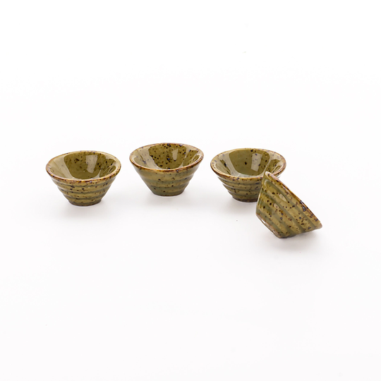 4 Dollhouse Stoneware Bowls Ceramic Miniatures
